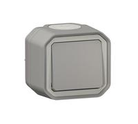 Interrupteur ou va-et-vient 10AX 250V Plexo complet saillie gris (069711L)