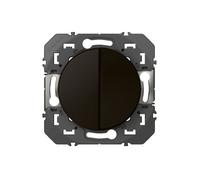 Legrand Interrupteur va-et-vient + bouton poussoir Dooxie 10AX/6A Noir mat, connexion sans outil