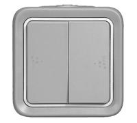 Interrupteur ou va-et-vient étanche PLEXO complet IP55 saillie gris double - LEGRAND - 069715