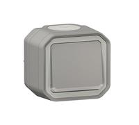 Interrupteur ou va et vient témoin LEGRAND avec voyant étanche Plexo Gris 10A 250~ IP55 IK08 livré complet pour fixation saillie