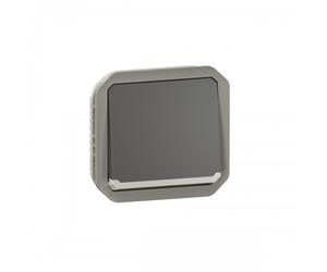 Interrupteur ou VV lumineux composable - étanche - avec enjoliveur - anthracite - Plexo LEGRAND