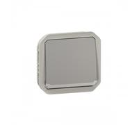 Interrupteur ou VV lumineux composable - étanche - avec enjoliveur - gris - Plexo LEGRAND