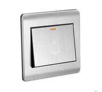 Interrupteur pour sonnette de porte SOURCING MAP bouton poussoir mural réinitialisable carré AC 250V 16A panneau inox 86mmx86mm