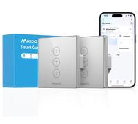 Interrupteur pour volet roulant Wi-Fi, finition argentée, intelligent avec minuterie etvocale, lot de 2