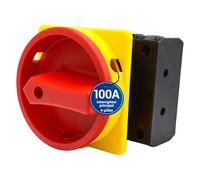 Interrupteur principal Intratec 100A 4 pôles - Sectionneur de charge IP65 pour montage en façade - Interrupteur d’arrêt d’urgence industriel - Commutateur rotatif sécurisé 230V 400V