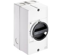 Interrupteur principal Kraus & Naimer, 3 pôles + 1NO/1NC, boîtier AP, IP66, Ith=25A, P=7,5kW (AC23B, 400V AC), 6 mm², 1 pièce.
