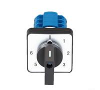 Interrupteur rotatif 20 A 7 niveaux 3 sections ignifuge commutateur électrique 440 V CA 64 x 64 mm Interrupteur de séparation de charge robuste 20 A pour boîte de distribution domestique Interrupteur