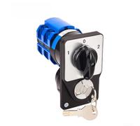 Interrupteur rotatif 3 positions 2 sections électrique verrouillable 63 A CA 440 V boîtier en plastique robuste pour boîte de distribution domestique, interrupteur de séparation de charge compact avec