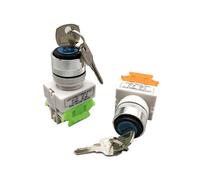 Interrupteur rotatif à clé 2/3 positions LAY37-11Y2/LAY37-20Y3 22 mm, bouton de verrouillage/réinitialisation automatique, 10 A/660 V