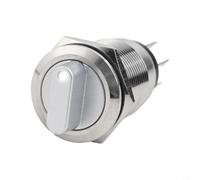 Interrupteur rotatif de 19 mm de diamètre avec verrouillage 3 positions 2NO2NC Configuration de contact 12-24 V pour CNC et systèmes d'automatisation (blanc)