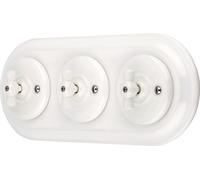 Interrupteur rotatif encastré en porcelaine Retro 3x, tout-en-un, SET série PR1 blanc