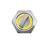 Interrupteur rotatif sélecteur en métal à 3 positions de 19 mm, bouton-poussoir de verrouillage avec interrupteur éclairé par LED 12 V 220 V 1NO1NC rouge vert(Yellow,LATCHING_3_220V)