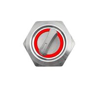 Interrupteur rotatif sélecteur en métal à 3 positions de 19 mm, bouton-poussoir de verrouillage avec interrupteur éclairé par LED 12 V 220 V 1NO1NC rouge vert(Red,MOMENTARY_3_12-24V)