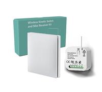 Interrupteur sans fil, kit interupteur sans fil autoalimente va et vient sans fil sans pile, interrupteur radio pour éclairage domestique de 1000 W, Mini récepteur, facile à installer