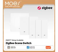Interrupteur sans fil MOES Tuya ZigBee à 9 scènes, bouton poussoir, alimenté par piles, transmetteur, application Smart Life, automatisation, 1/2/3 voies 2 GANG