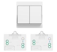 Interrupteur sans fil, sans batterie, pour éclairage, kit 2 voies, blanc