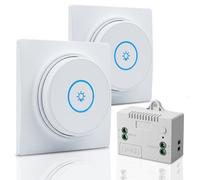 Interrupteur sans fil sans piles kit interrupteur va et vient auto-alimenté interrupteur d'éclairage RF433 récepteur interrupteur connecté 220V 10A télécommandé Portée 100m pour lampe jusqu'à 2200W