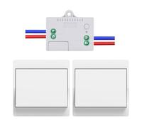 Interrupteur sans fil sans piles Lot de 2 kit interrupteur sans fil autoalimente va et vient sans fil sans pile(1Gang 2V1 A) YYV