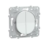 Schneider Electric - Ovalis - double va et vient - 10AX - Blanc - S320214