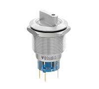 Interrupteur sélecteur 22 mm 3 positions avec LED bleue, interrupteur rotatif en acier inoxydable verrouillable, étanche IP65, interrupteur encastrable robuste 12 V-250 V pour voiture