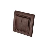 Interrupteur simple allumage,interrupteur mural Grain de bois foncé 2 voie,interrupteur mécanique mural 86 mm, interrupteur standard 10 Amp, 250 V
