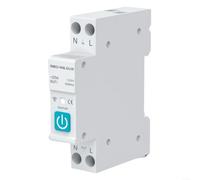 Interrupteur Smart Circuit Breaker 1P+N DIN Rail WiFi pour Tuya pour application Smart Life, commande à distance, calendrier et commande vocale, AC 100-240 V, 16 A, protection contre les surcharges