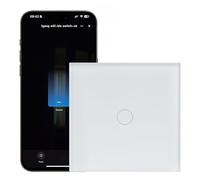 Interrupteur Tactile 1 Gang 1 Voie Interrupteur Variateur de Lumiere WiFi | Compatible avec la commande vocale Alexa/Google Home, Contrôle à distance via l'app Tuya/Smart Life, Ligne Neutre Requis
