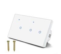 Interrupteur Tactile 2 Voies Verre Trempé pour alexa Google Interrupteur(3 Gang 2Way)