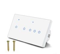 Interrupteur Tactile 2 Voies Verre Trempé pour alexa Google Interrupteur(5 Gang 2Way)