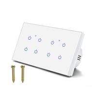 Interrupteur Tactile 2 Voies Verre Trempé pour alexa Google Interrupteur(8 Gang 2Way)