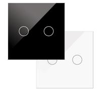 Interrupteur tactile double, noir, 2 positions, technologie tactile