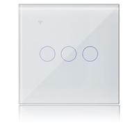 Interrupteur tactile intelligent pour éclairage, Wi-Fi, triple, blanc, compatible avec Alexa, contrôle via application