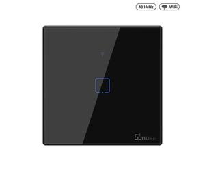 Interrupteur Tactile Intelligent - SONOFF - T3 EU - Noir - Wifi - Télécommande RF 433Mhz