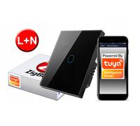 Interrupteur tactile ZigBee TUYA 1 circuit noir # L+N