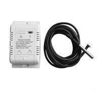 Interrupteur thermostat intelligent pour écosystème Tuya avec fonction minuterie application à distance et surveillance du capteur de température intégré (20 A avec fil de 2 m)