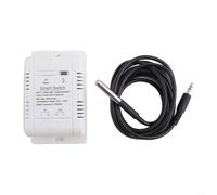 Interrupteur thermostat intelligent pour écosystème Tuya avec fonction minuterie application à distance et surveillance du capteur de température intégré (16 A avec fil de 1 m)