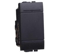 Interrupteur unipolaire 1P 16 A - Interrupteur pour prise murale - Compatible avec Living - 1 pièce - Noir