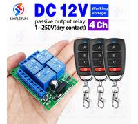 Interrupteur universel pour télécommande sans fil, 433Mhz, DC 12V, 4CH, récepteur de relais RF, portée de 60m pour lumière/porte de Garage/LED, bricolage only 1 receiver