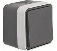 Interrupteur va-et-vient Berker 30763505 W.1 apparent gris, gris clair