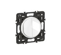 LEGRAND - Interrupteur Double ou Va-et-vient - 10A - Commande d'Eclairage Complète - A compléter avec une plaque - Blanc