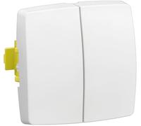 Legrand Interrupteur 086120L – double va-et-vient/poussoir, saillie composable blanc