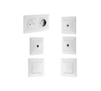 - Interrupteur va et vient + prise TV + RJ45 + double prise affleurante