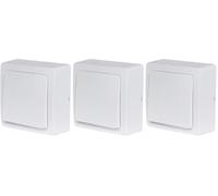Interrupteur va et Vient - Prises electriques Standard - Prise Extra Plate - Prise Murale - Interrupteur va et Vient sans Fil - Prise Murale - Gamme Blok - Va Et Vient Blanc - Debflex (Lot de 3)