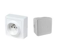 Interrupteur va et vient - Prises electriques Standard - Prise extra plate - Prise murale - Prise 2P+T Blanc & Boite de derivation electrique - boite derivation - Boite de derivation etanche exterieur