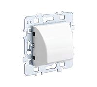 Interrupteur va et Vient - Prises electriques Standard - Prise Murale - Interrupteur va et Vient sans Fil - Prise Murale Casual - Mécanisme Sortie Cable + Cache Blanc + Support Métal - Debflex
