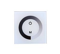Interrupteur Variateur, Interrupteur de Lumière Tactile Mural，Dc 12v-24v Single Touch Panel Touch Dimmer Wall Switch Controller Led Light Strip Dimmer Button Adjust Brightness On/off Switch Blanc