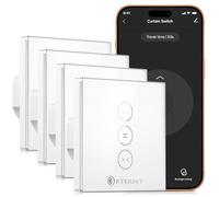 Interrupteur Volet Roulant Connecté, Etersky Interrupteur WiFi Mural de Rideau Compatible avec Alexa et Google Home, Interrupteur Tactile WiFi, Timer et Partager 4 Packs【Besoin d'une Ligne Neutre】