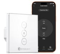 Interrupteur Volet Roulant Connecté, Etersky Interrupteur WiFi Mural de Rideau Compatible avec Alexa et Google Home, Interrupteur Tactile WiFi, Timer et Partager【Besoin d'une Ligne Neutre】