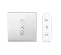 Interrupteur Volet Roulant Connecté, WiFi volet roulant rideau commutateur Argent Couleur télécommande Stores électriques Smart Home Commutateur Rideau Stores WiFi(Kit)