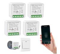 Interrupteur WIFI 4PC Connecté Compatible Alexa - Smart Life APP, 2 Voies